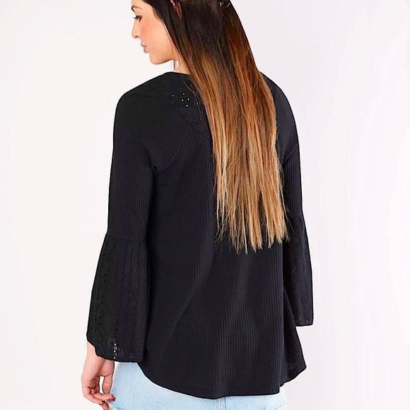 NEW Oversized Free PeopleBlackParisian Nights Blouse SZ XS (fits to M) NWT - Picture 10 of 12